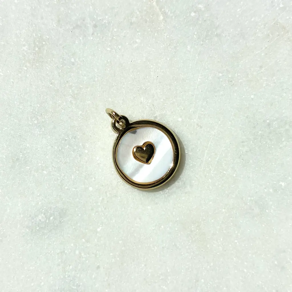 Coeur Rond nacré Or